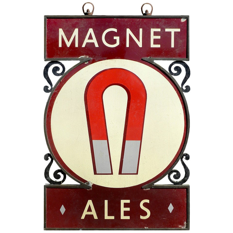Large Porcelain Double-Sided Magnet Ale Pub Sign