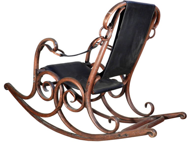 We all know Thonet and his amazing bentwood rocker. It's long been a design icon that was copied by everyone for over 100 years. The example pictured is a rare and more daring experiment and for my eye a refreshing change. This original…and it is