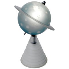 Vintage 1939 Worlds Fair Frosted Glass Saturn Lamp.