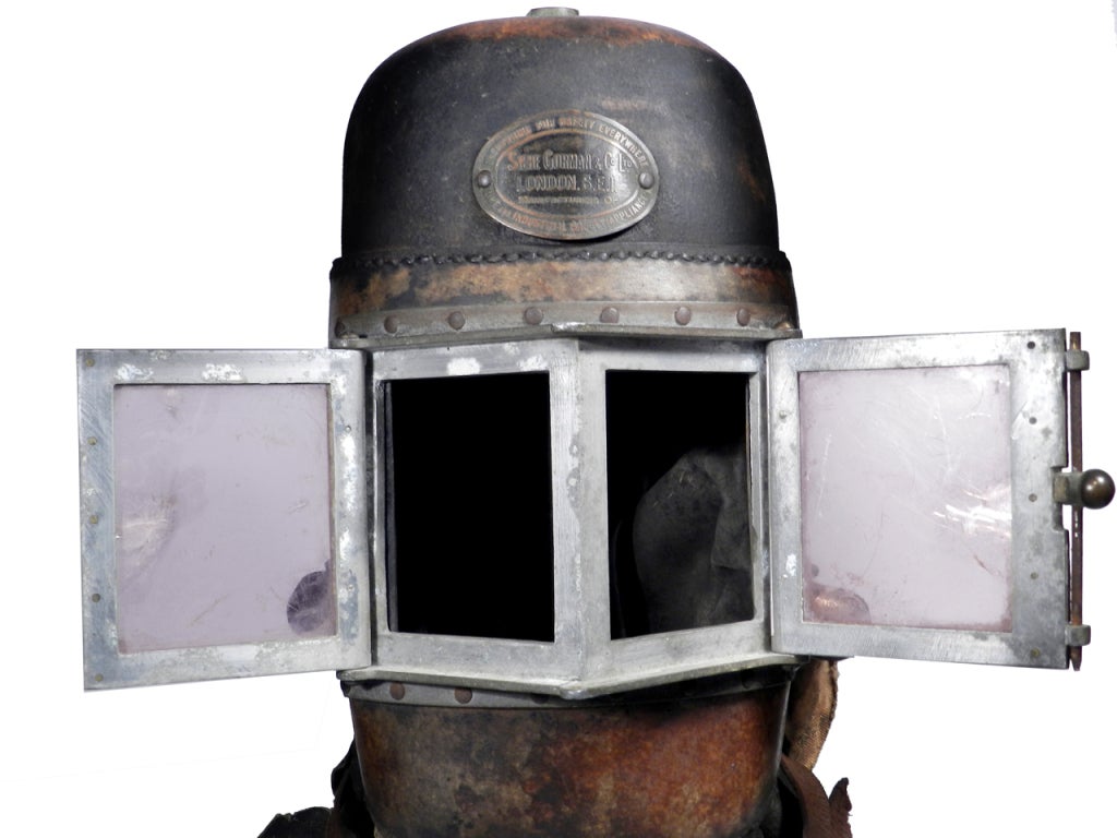antique firefighter mask