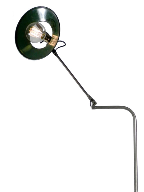 Unknown Unique Articulated Desk Lamp With Porcelain Halo Shade