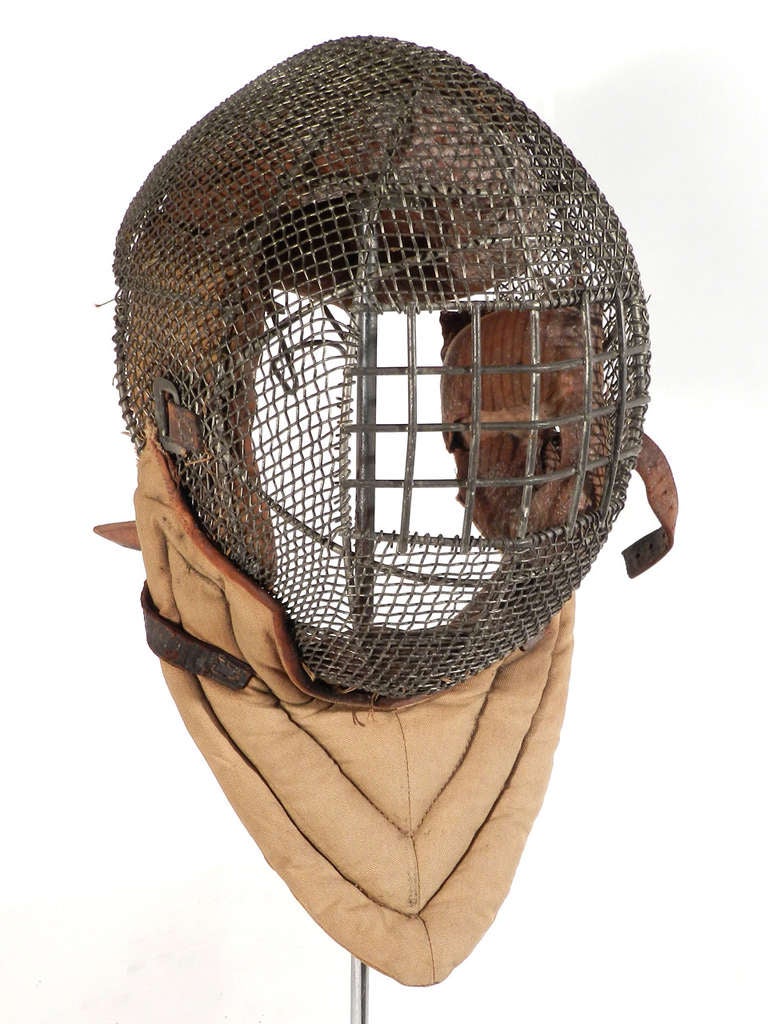 Matching Pair Of Early Saber Fighting Masks at 1stdibs
