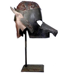 Early Primitive Metal and Leather Mask