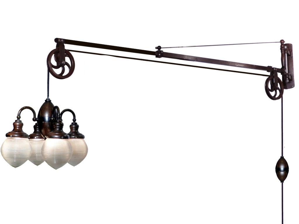 20th Century All Original Swing Arm Dental Pulley Lamp