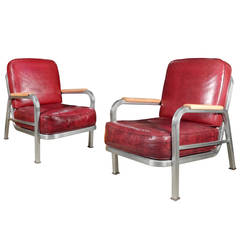 Nice Comfortable Pair of Art Deco Lounge Chairs
