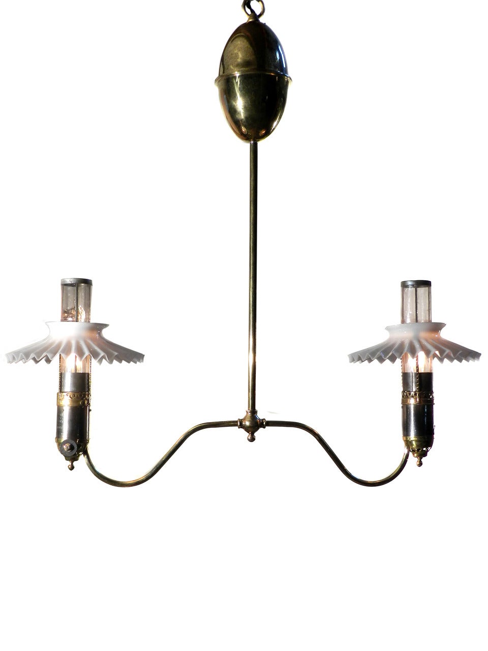 American Original Twin Gravity Gas Lamp Converted to Electric