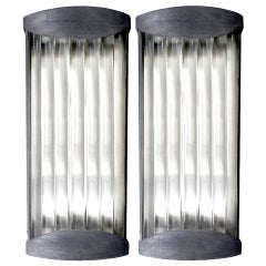 Vintage Large and Heavy Bank Building Sconces - Pair