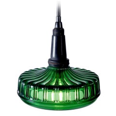 1800s Emerald Glass Dental Sink Pendant Lamp
