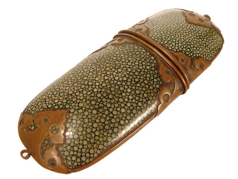 Other Antique Chinese Ox Horn Eyeglasses - Shagreen Case