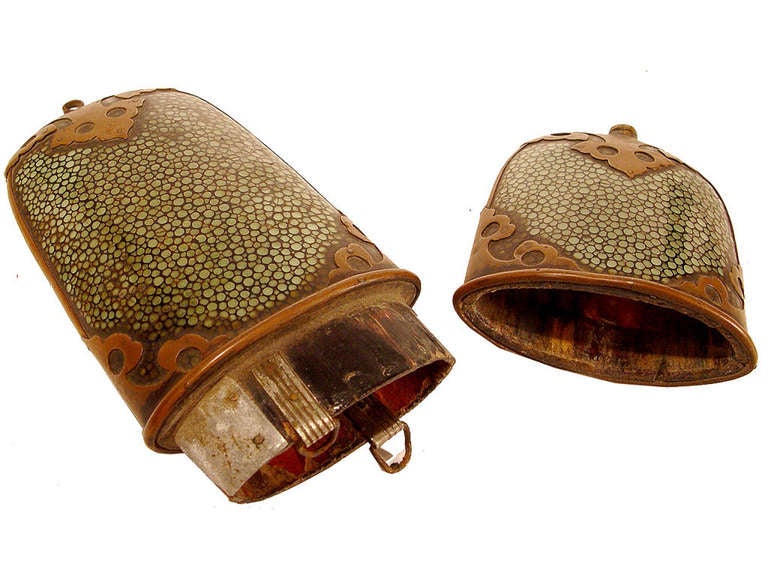 Antique Chinese Ox Horn Eyeglasses - Shagreen Case In Excellent Condition In Peekskill, NY