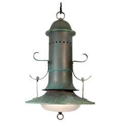 Vintage Large Gas Lamp Style Chandelier