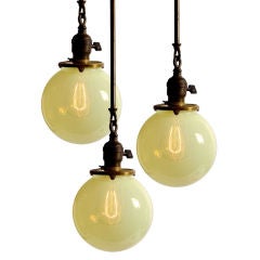 Vaseline Glass Pendent Lamp Globes