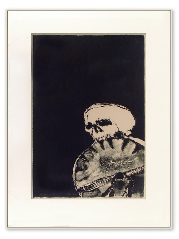 These 4 striking black & white lithographs are Fritz Scholder's celebrated 
