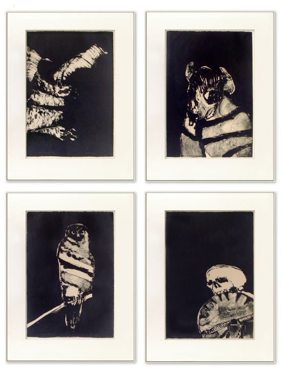 20th Century Collection of 4 Fritz Scholder signed Lithographs