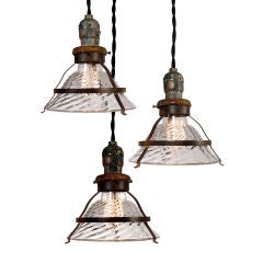Small Clear Snap-In Shade Industrial Pendant Lamp