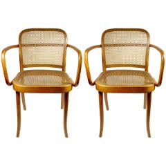 Vintage Pair of early Czechoslovakian Bentwood Arm Chairs