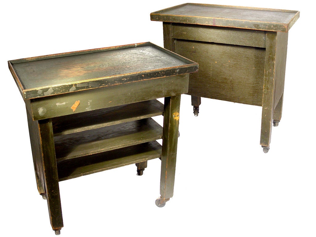 Matching Pair of Wood Machine Shop Tables