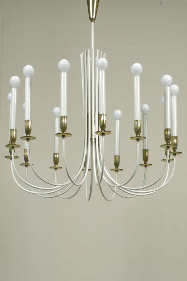 Pair of Fourteen-Light Chandeliers by Vereinigte Werkstätten 1