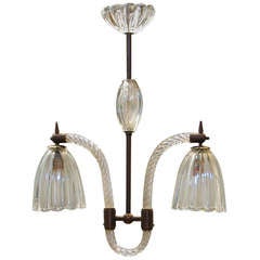 A Two-Light Murano Glass Chandelier