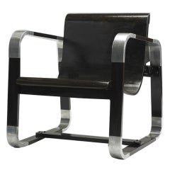 An Aluminum Fitted Armchair by Giuseppe Pagano
