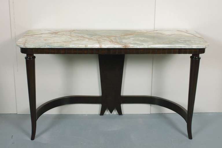 Walnut and Onyx Console Table by Luigi Scremin In Excellent Condition In Saarbruecken, DE