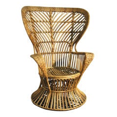 A High Wingback Wicker Chair