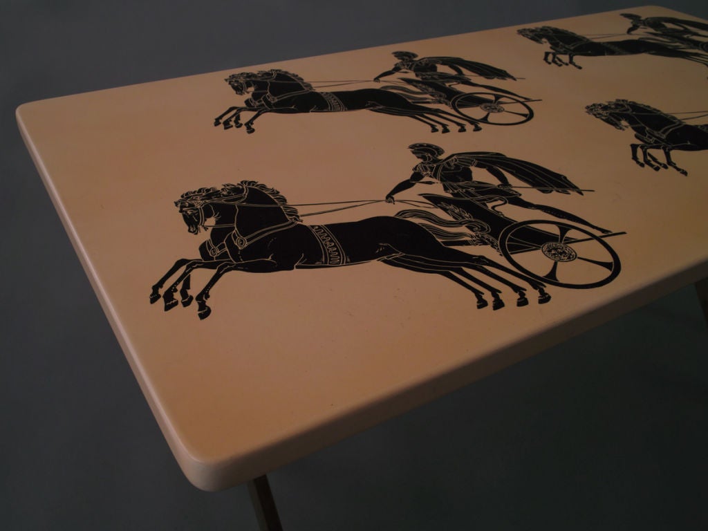 Lacquer A coffee table by Piero Fornasetti