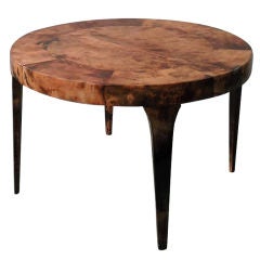 A large parchment side table by Aldo Tura
