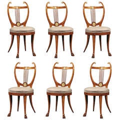 Set Of Six Lyre Back Chairs