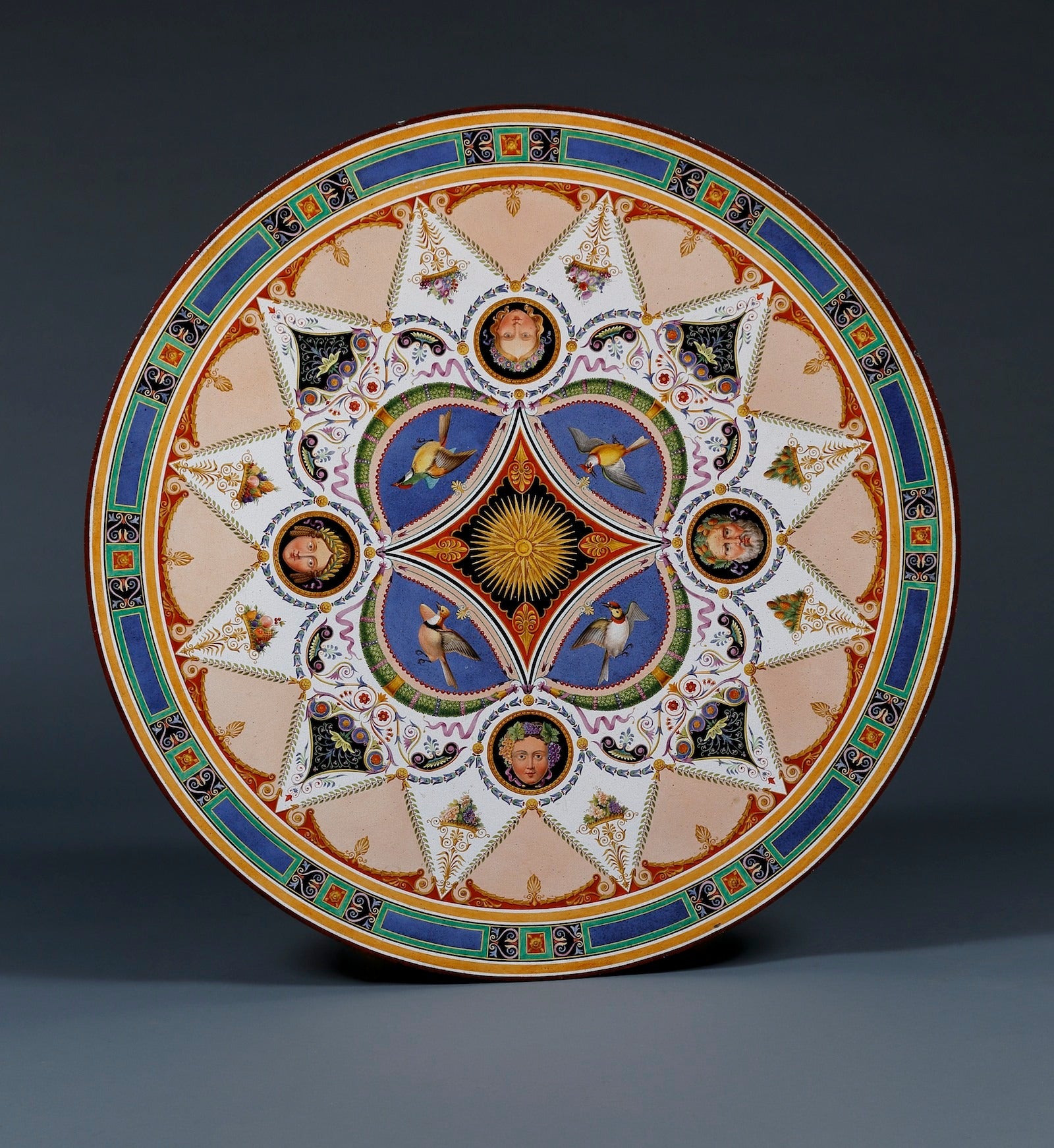 A Polychrome Table-Top Designed By Hittorff With Its Original Table Base For Sale
