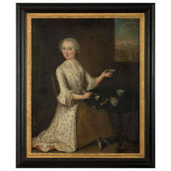 Painting of a Lady Drinking Tea