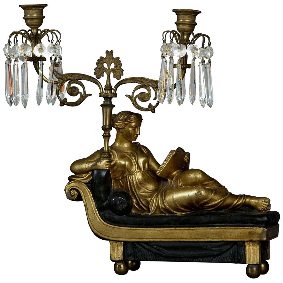 A Pair Of Regency Two-light Candelabra By J.D. Giannelli For Sale