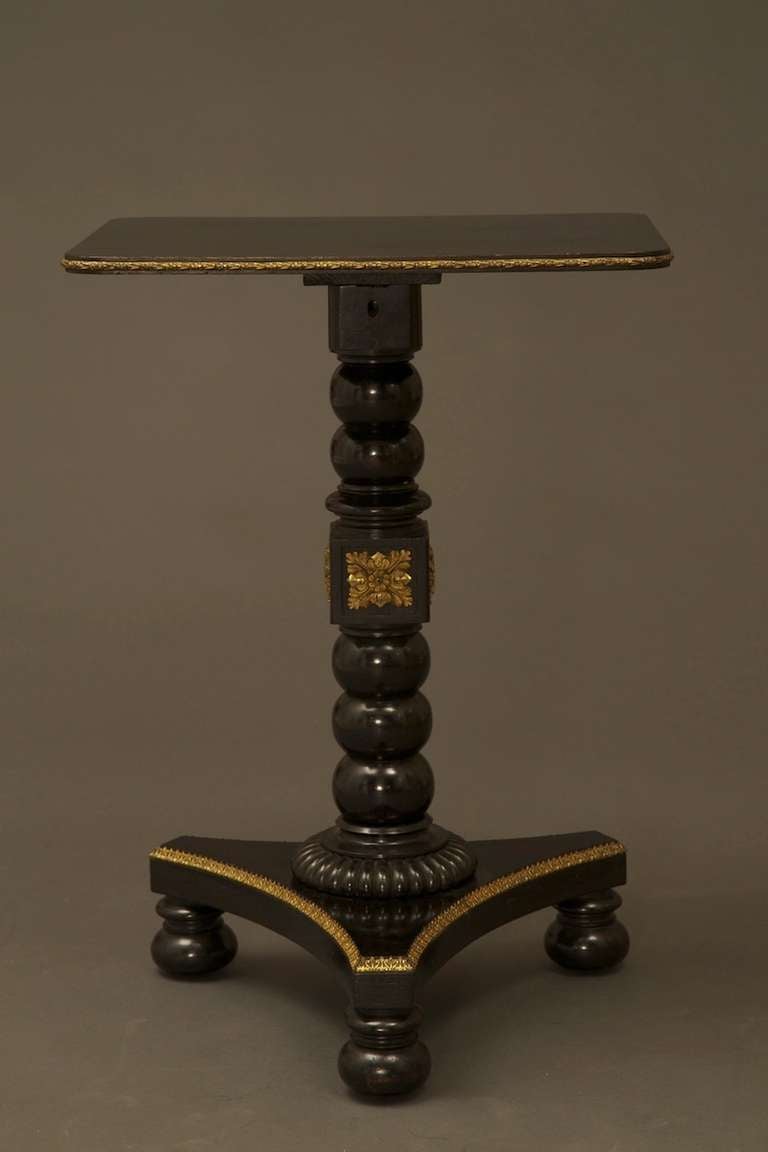English Pair Of Ebonized & Gilt-brass Mounted Center Cum Reading Tables For Sale