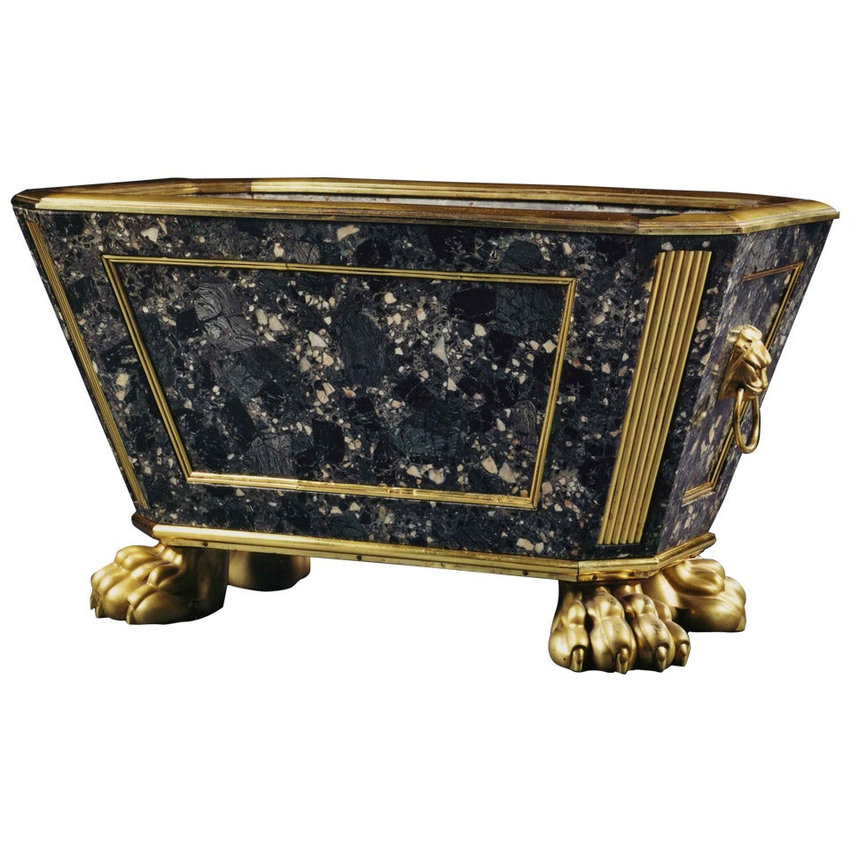 A Highly Unusual Scagliola And Gilt-Brass Mounted Regency Wine Cooler For Sale