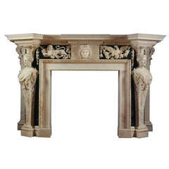 A Pair Of Marble Chimneypieces Possibly Designed By William Kent