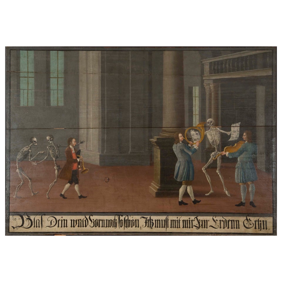 An Amusing Memento Mori Interior View Of A Musical Happening Replete With Skeletons For Sale