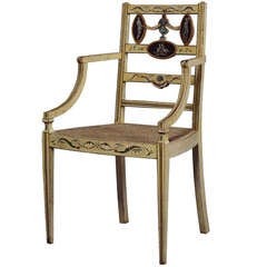A Set of Twelve Neoclassical Armchairs Retaining Their Original Decoration