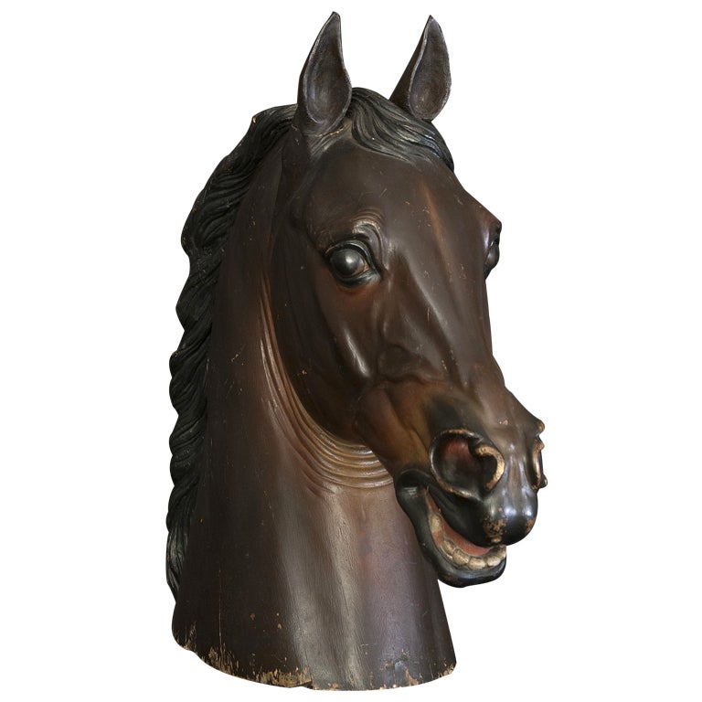 A Finely Modeled Sculpture of Horse's Head For Sale