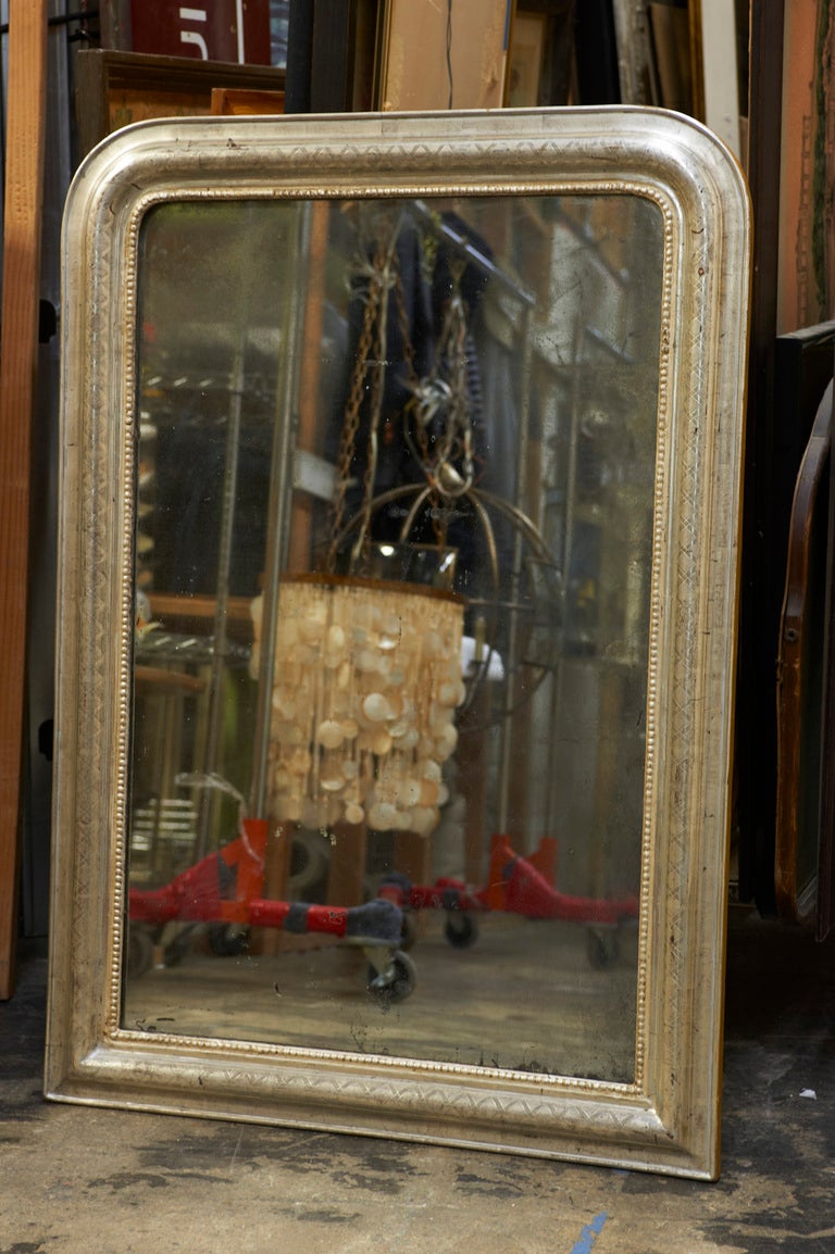 French Silver Gilt Louis Philippe Mirror, C. 1860-1880