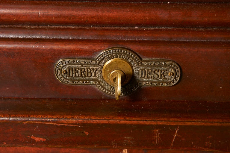 Mid-20th Century American Mahogany Roll-top Desk, C. 1920-40