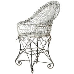French wire garden chair, c. 1940