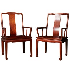 Set of 4 Chinese rosewood armchairs, c. 1950