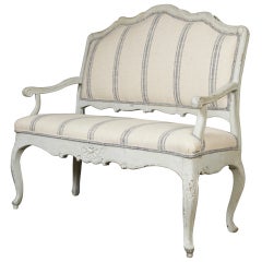 18th c. painted rococo settee, Northern European