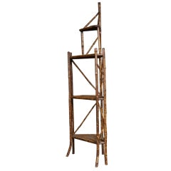 French bamboo corner etagere, c. 1880-1900