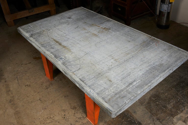 American Industrial base/pallet top table, c. 1950