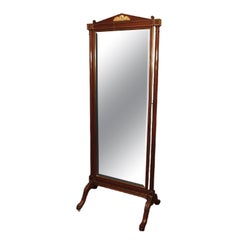 Antique French Empire Cheval Mirror