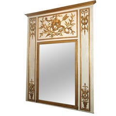 Painted and Gilt Trumeau Mirror