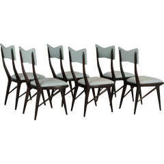 Set of 6 Early Ico & Luisa Parisi Walnut Dining Chairs