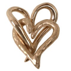 Interlocking bronze hearts by Chuck Price