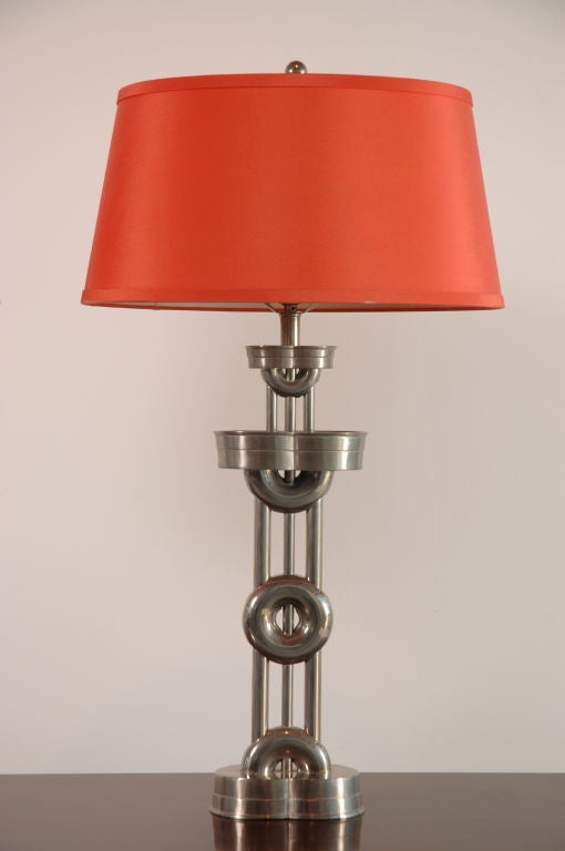 Elegant Pair of French Indo Chine  Nickel Plated Table Lamps 1